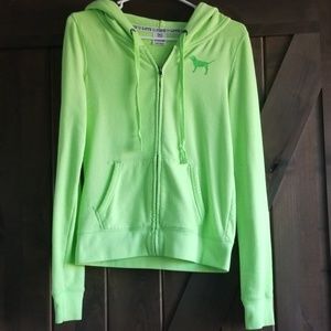 SOLD Neon green zip up.